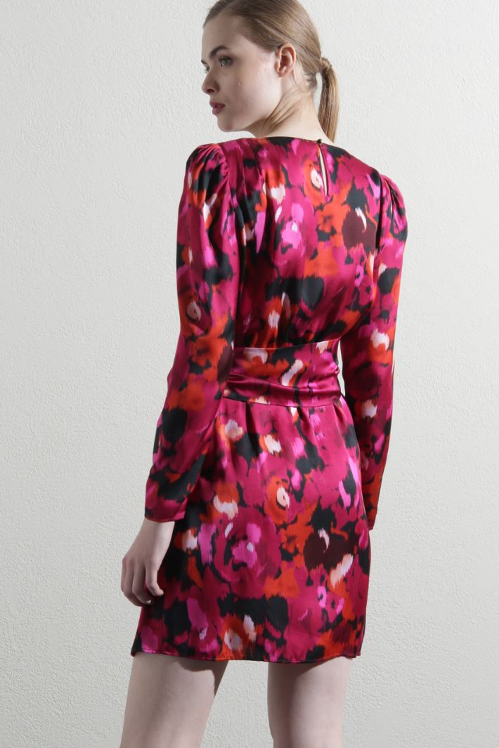 Abito corto in raso - FUXIA NERO - Fashion Market - 2