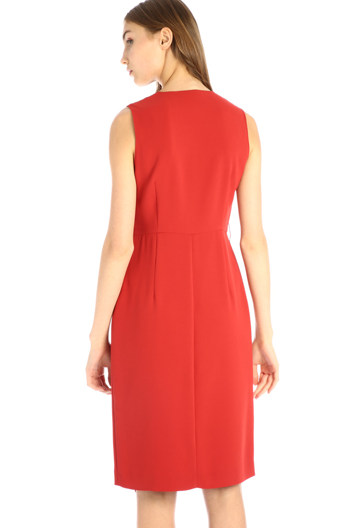 Abito in cady con volant - ROSSO - Fashion Market - 2