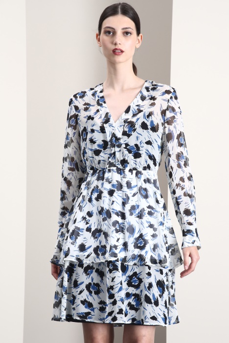 Abito a balze in georgette  - Fashion Market
