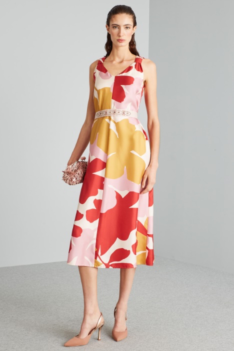 Abito svasato in twill di seta - Fashion Market
