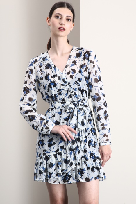 Abito in georgette a fantasia - Fashion Market