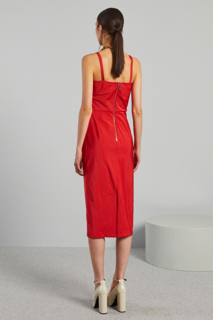 Abito aderente con spacco - ROSSO - Fashion Market - 4