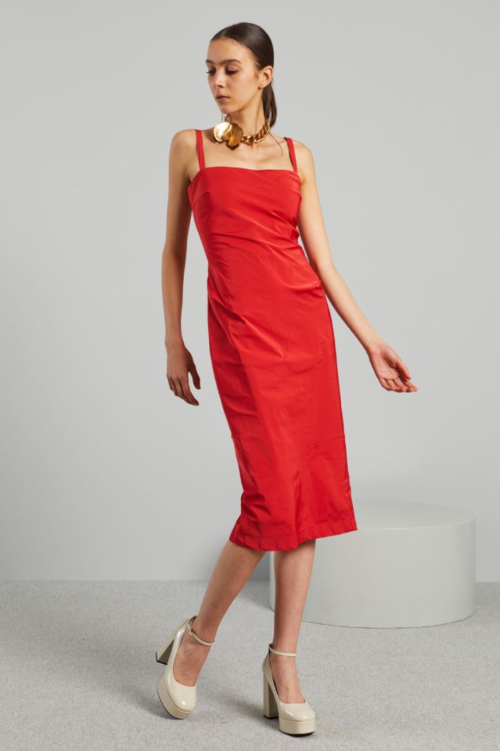 Abito aderente con spacco - ROSSO - Fashion Market - 2