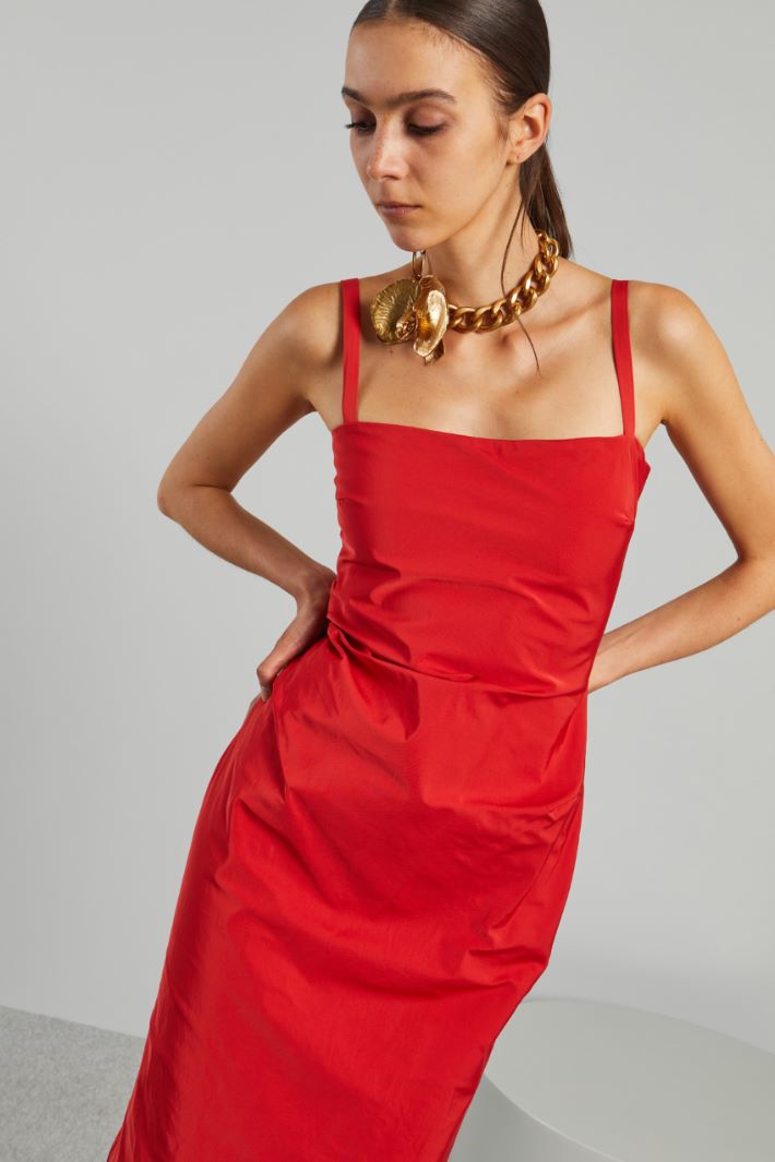 Abito aderente con spacco - ROSSO - Fashion Market - 3