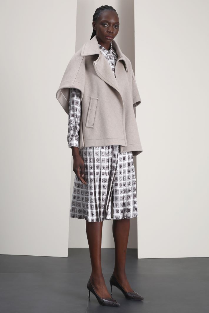 Abito in twill stampato - GRIGIO - Fashion Market - 4