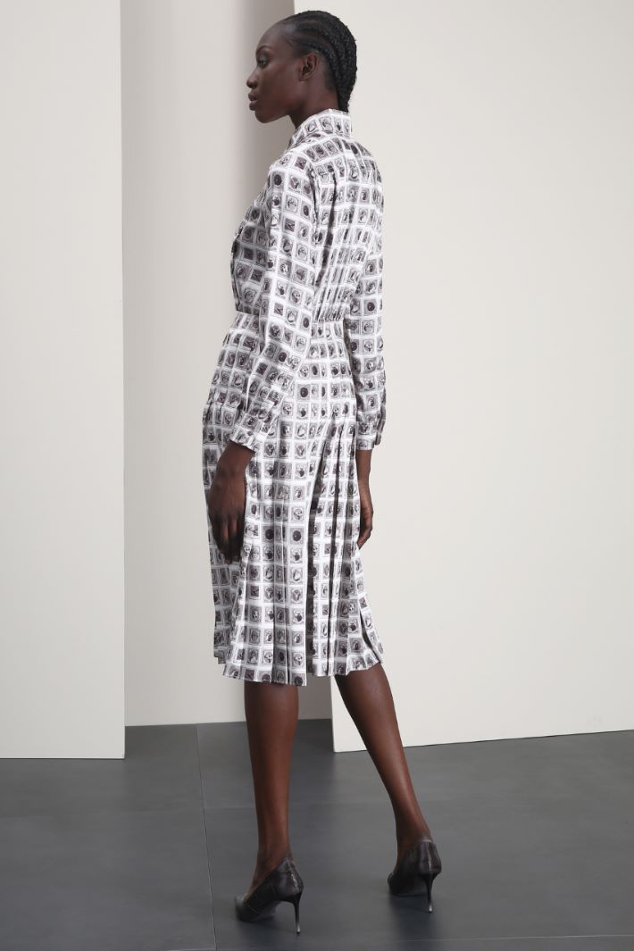 Abito in twill stampato - GRIGIO - Fashion Market - 2