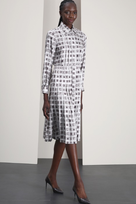 Abito in twill stampato - Fashion Market