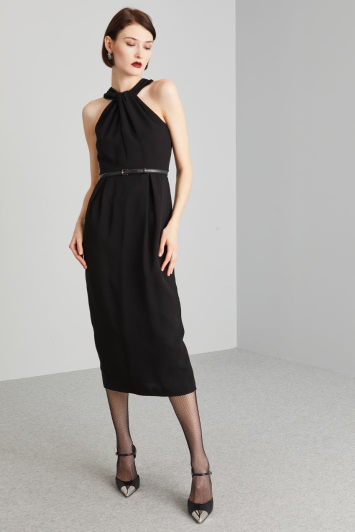 Abito con scollo all'americana - NERO - Fashion Market