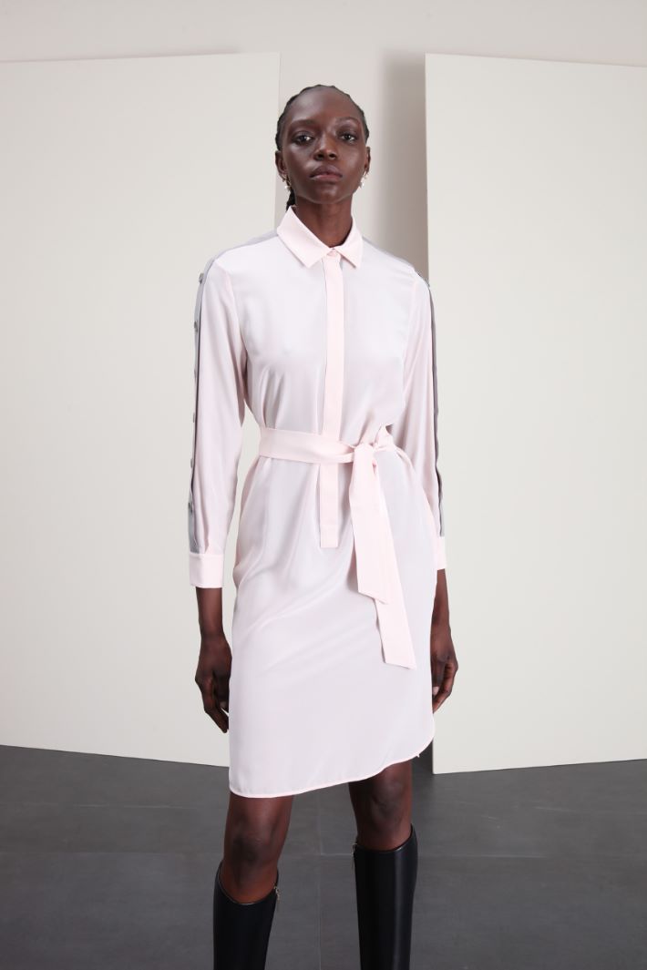 Abito chemisier con fusciacca - ROSA GRIGIO - Fashion Market - 3