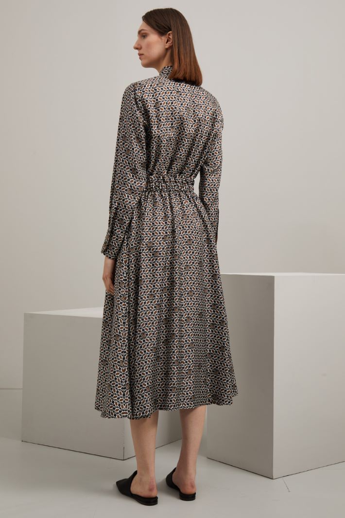 Chemisier in twill di seta - NERO MARRONE BIANCO - Fashion Market - 4