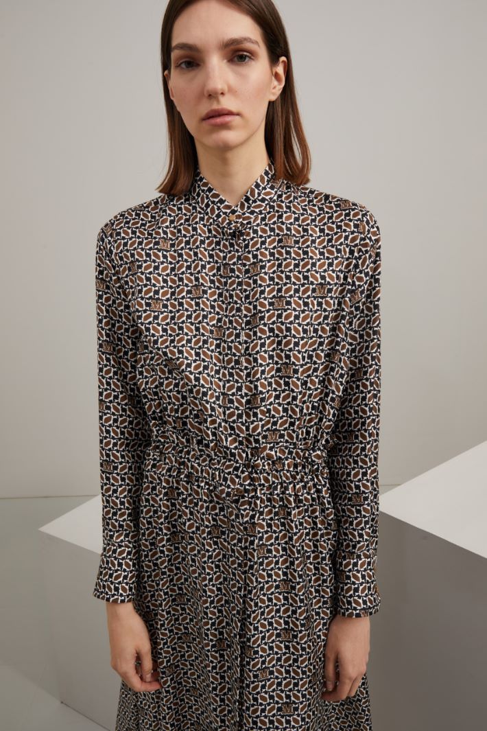 Chemisier in twill di seta - NERO MARRONE BIANCO - Fashion Market - 3