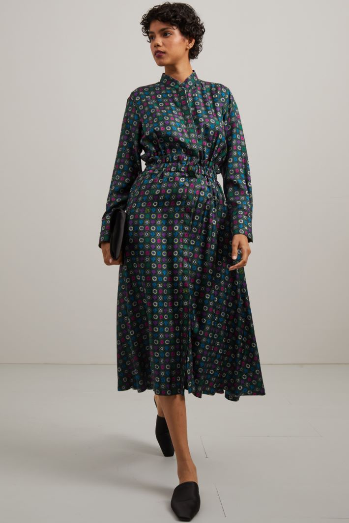 Chemisier in twill di seta - TURCHESE VERDE ROSA - Fashion Market