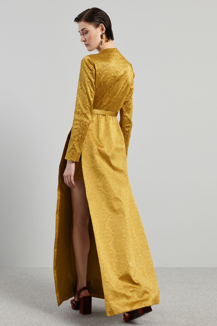 Abito in jacquard con pannelli - SENAPE ORO - Fashion Market - 4