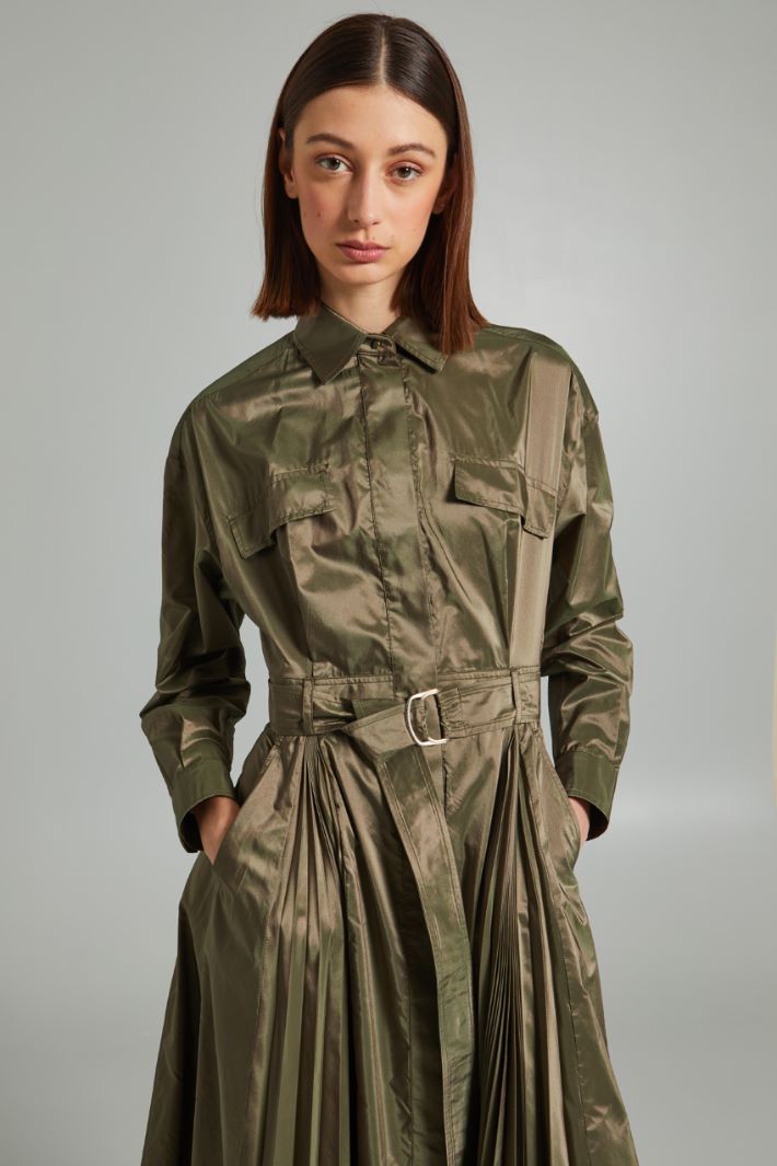 Chemisier in taffeta di seta - VERDE OLIVA - Fashion Market - 3