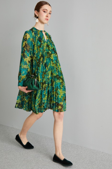 Abito corto in georgette plissè - Fashion Market