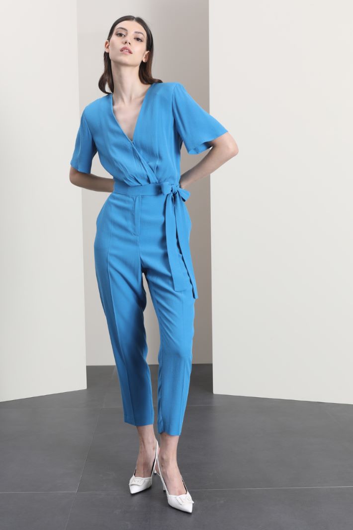 Tuta in crepé de chine - AZZURRO - Fashion Market - 3