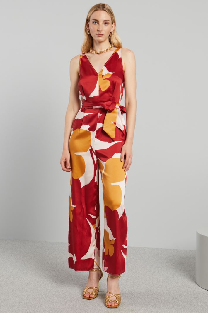 Tuta in twill stampato - ROSSO ROSA OCRA - Fashion Market - 2