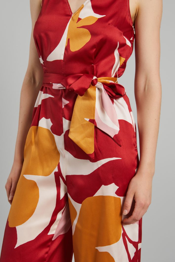 Tuta in twill stampato - ROSSO ROSA OCRA - Fashion Market - 3