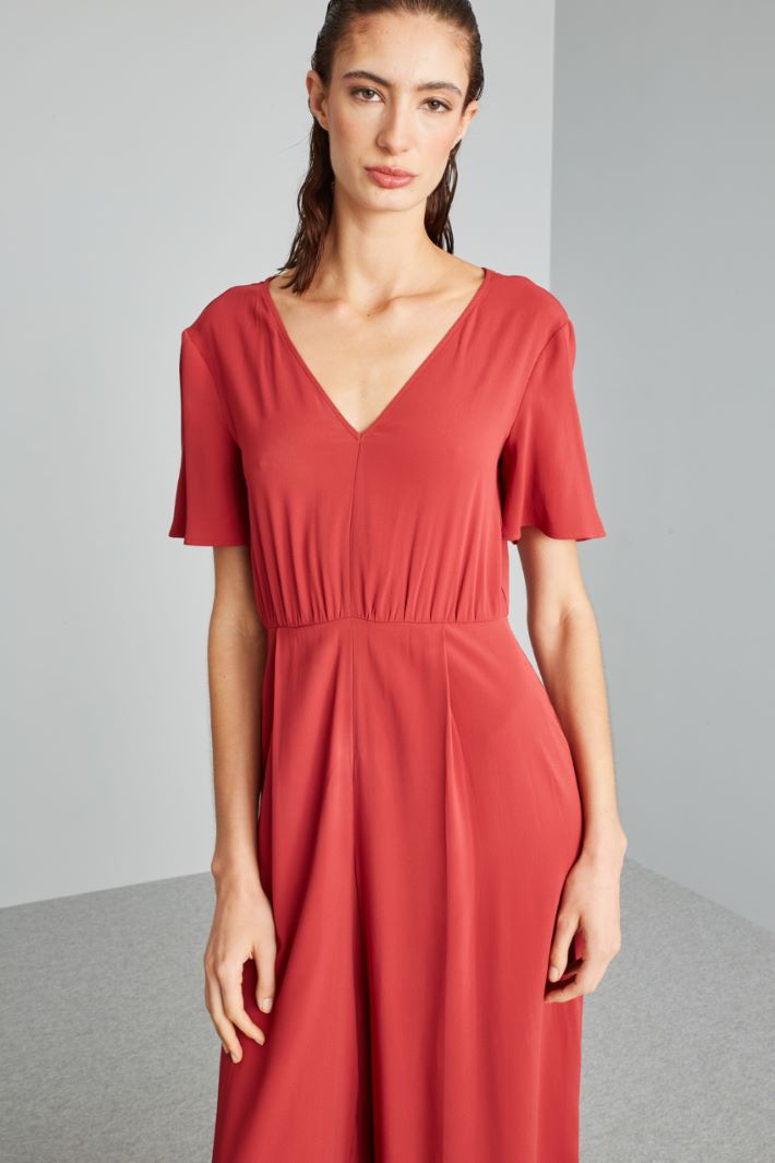 Tuta con scollo a V - ROSSO FRAGOLA - Fashion Market - 3