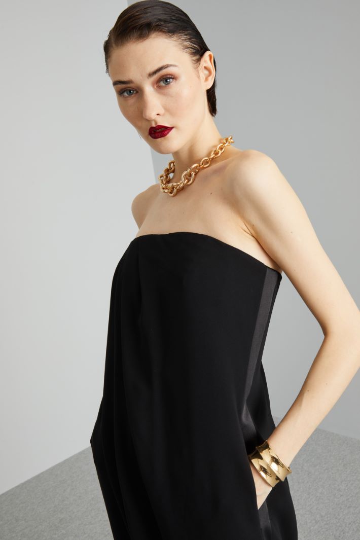 Tuta con pannello incrociato - NERO - Fashion Market - 3