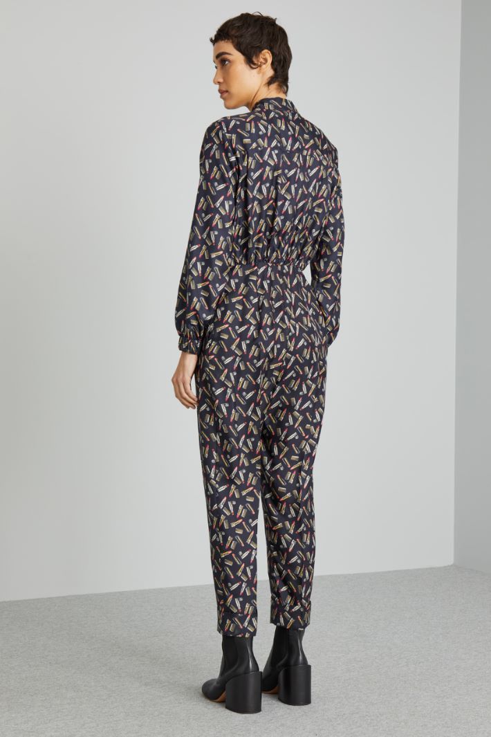Tuta in twill - NERO ROSA - Fashion Market - 4