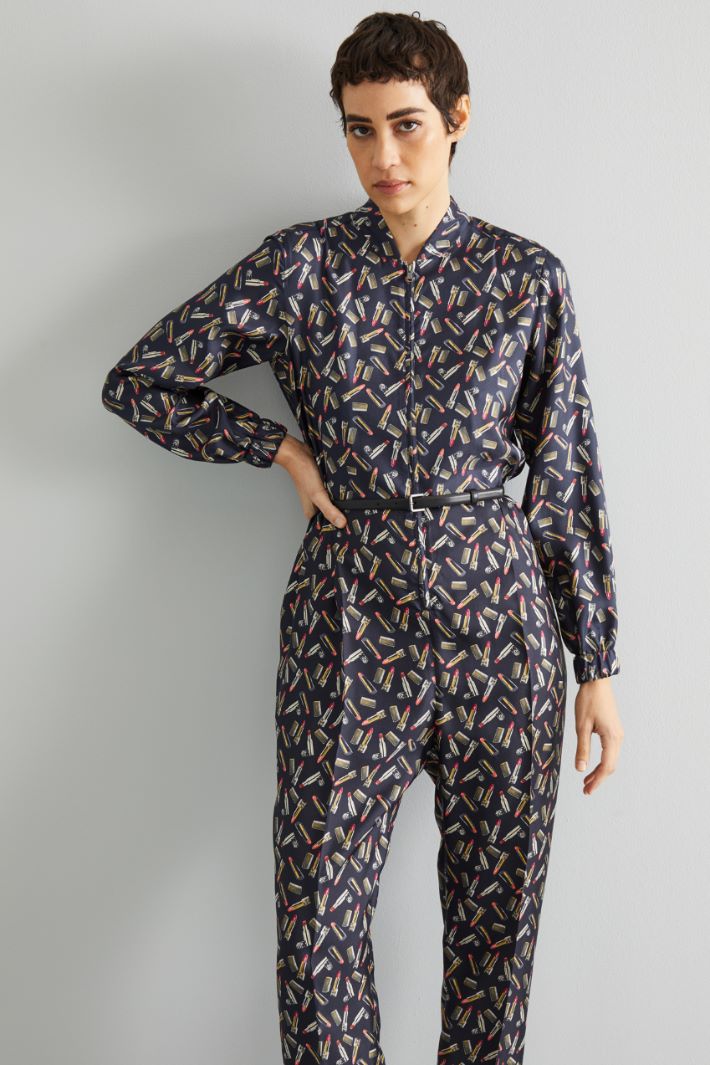 Tuta in twill - NERO ROSA - Fashion Market - 2