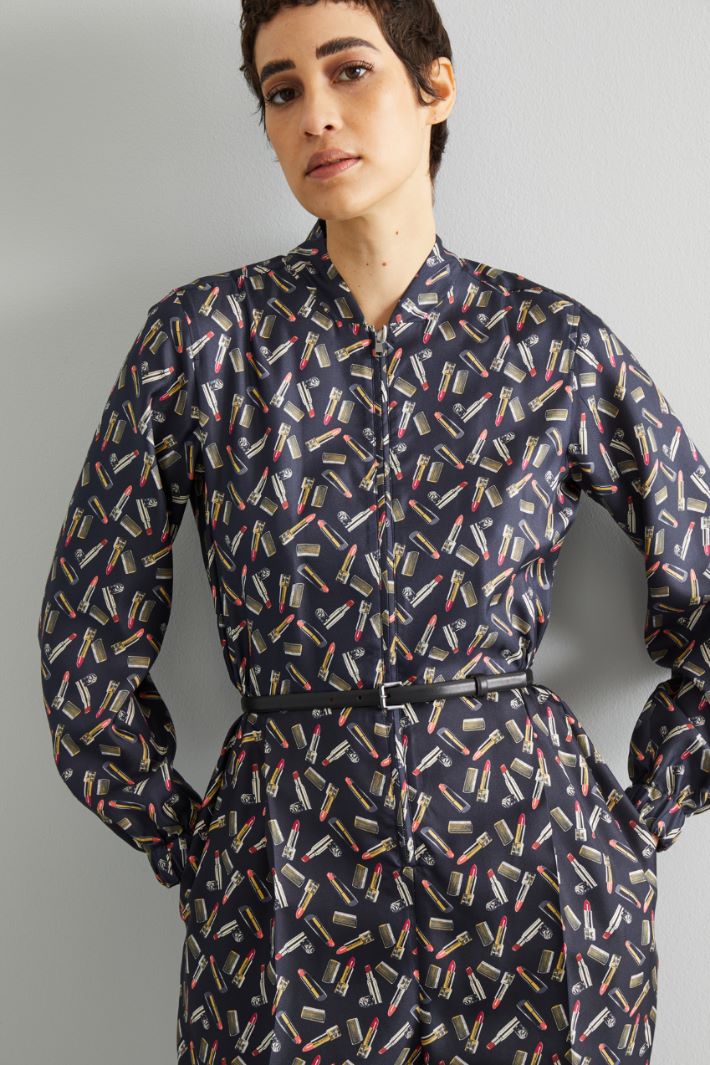 Tuta in twill - NERO ROSA - Fashion Market - 3