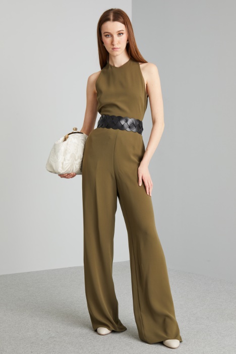 Tuta in cady con cintura - Fashion Market