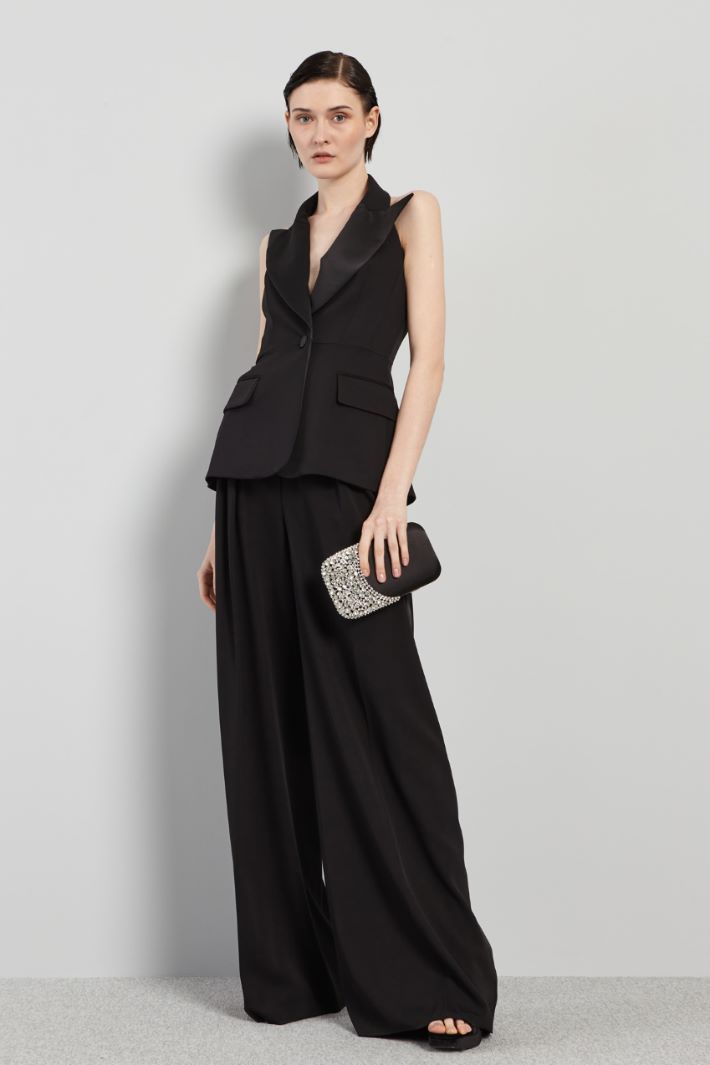 Gilet con scollo all'americana - NERO - Fashion Market