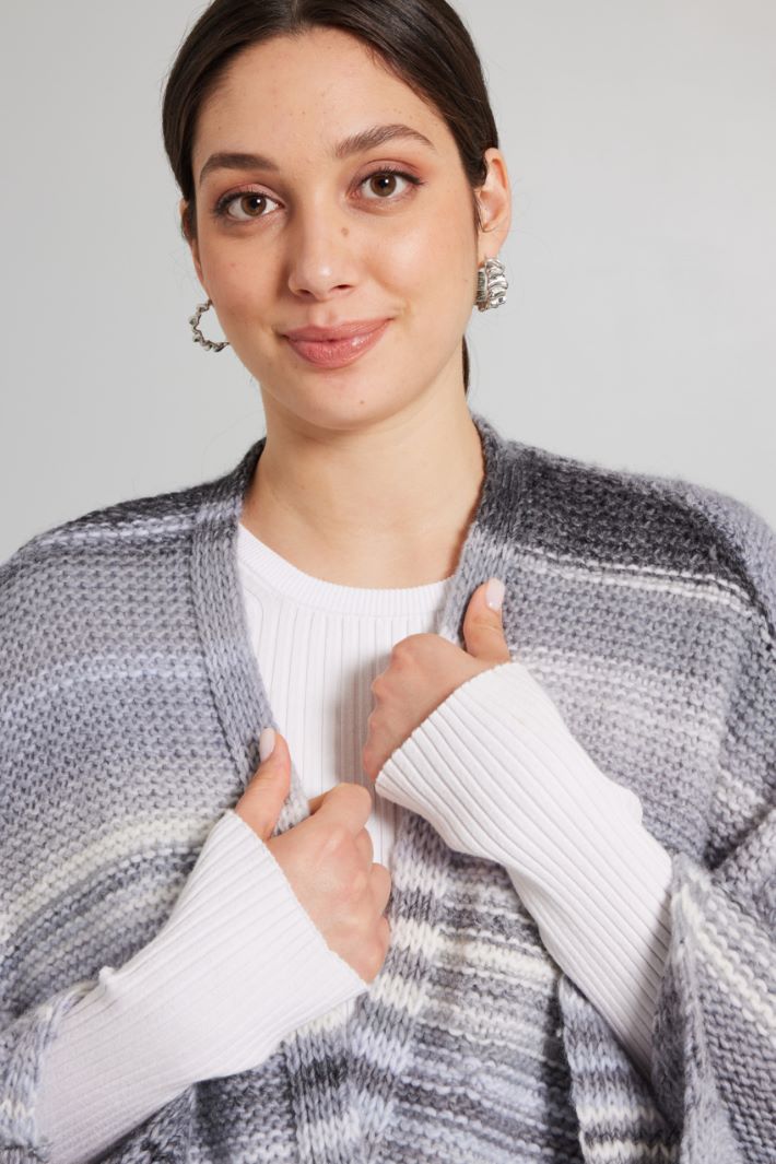 Cardigan morbido in lana - GRIGIO BIANCO - Fashion Market - 3