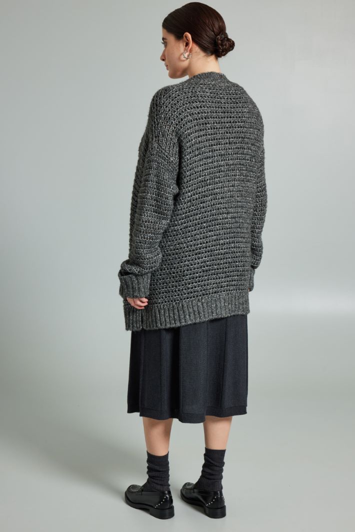 Cardigan traforato - GRIGIO ARDESIA - Fashion Market - 4