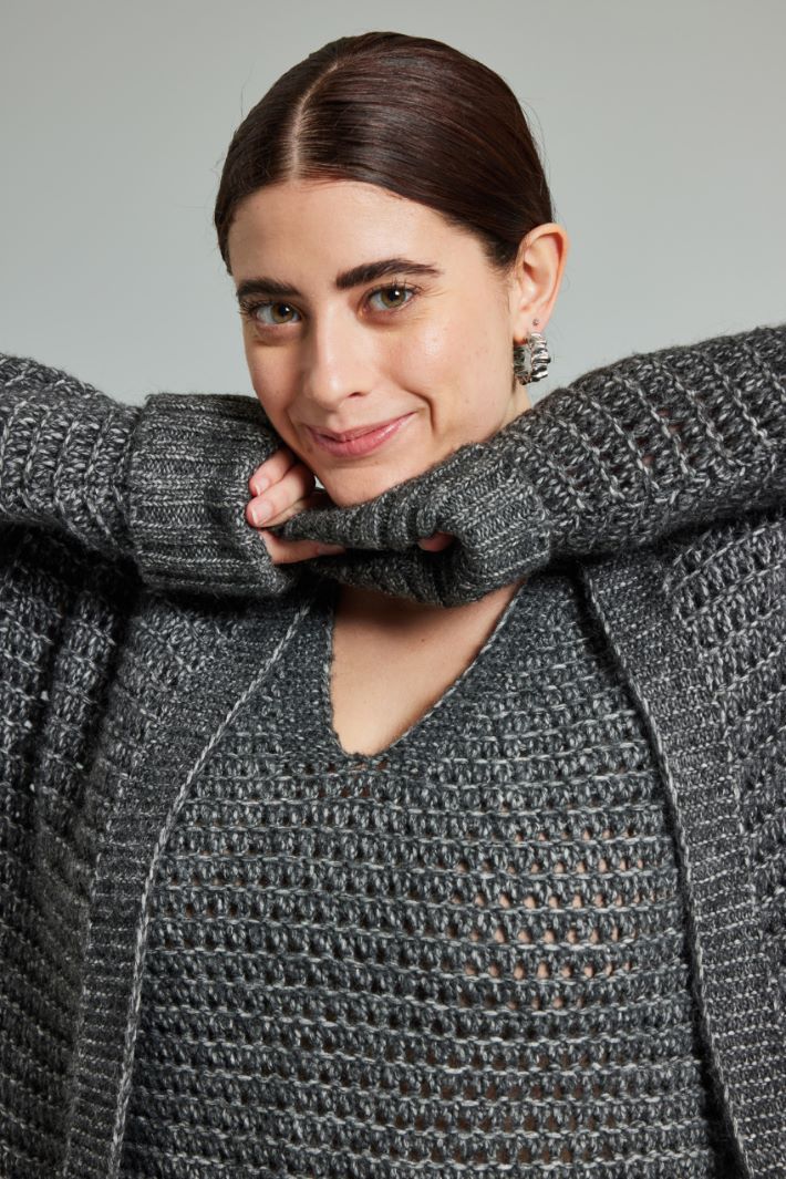 Cardigan traforato - GRIGIO ARDESIA - Fashion Market - 3