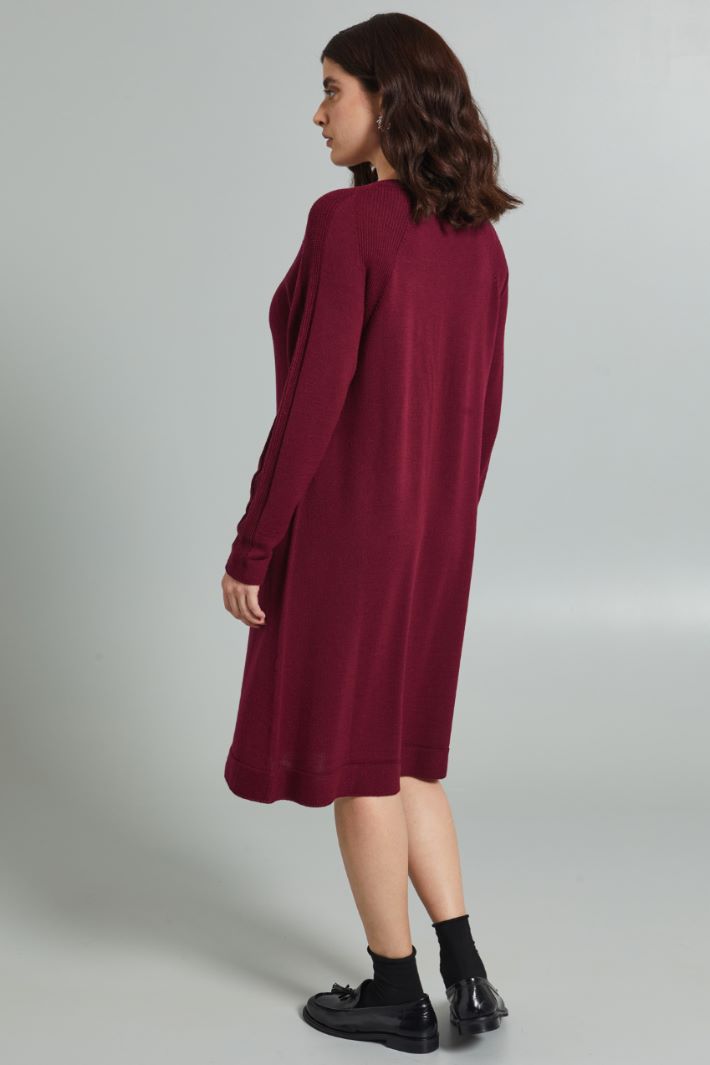 Abito corto in maglia - BORGOGNA - Fashion Market - 4