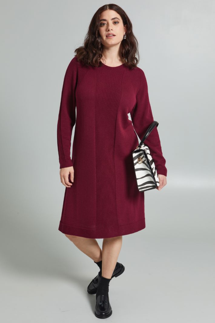 Abito corto in maglia - BORGOGNA - Fashion Market - 2