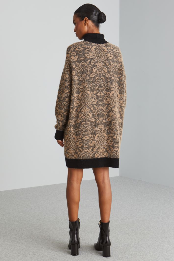 Abito in alpaca jacquard - NERO CAMMELLO - Fashion Market - 4