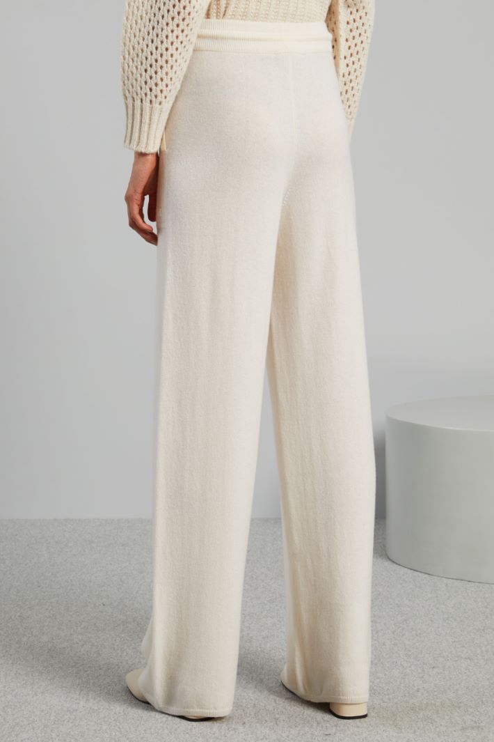 Pantaloni in maglia con coulisse - BIANCO PANNA - Fashion Market - 4
