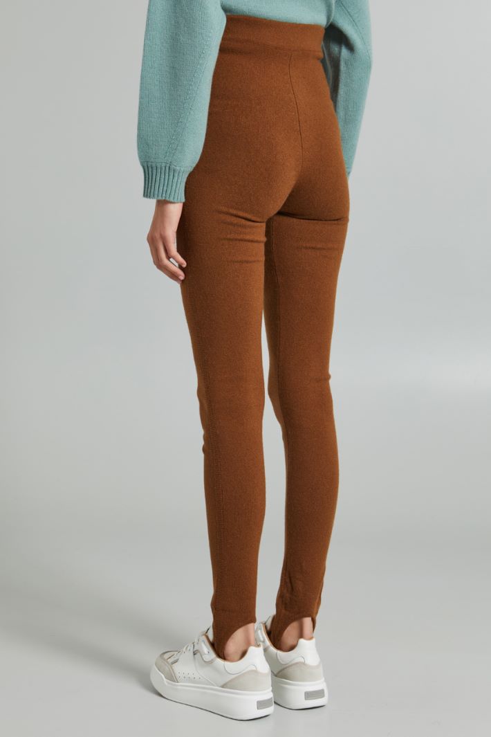 Pantaloni in maglia con ghette - MARRONE - Fashion Market - 4