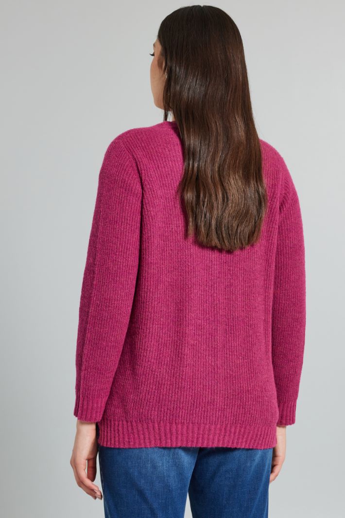 Cardigan con bottoni - CICLAMINO - Fashion Market - 4