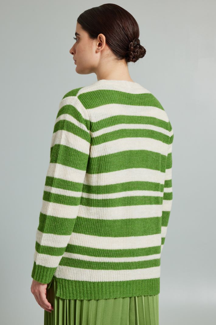 Cardigan con bottoni - VERDE PISTACCHIO PANNA - Fashion Market - 4