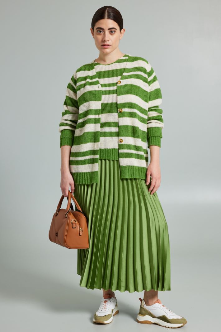 Cardigan con bottoni - VERDE PISTACCHIO PANNA - Fashion Market