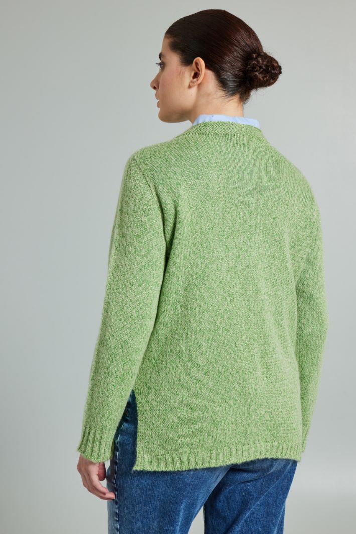 Cardigan in misto mohair lamè - VERDE PISTACCHIO - Fashion Market - 4