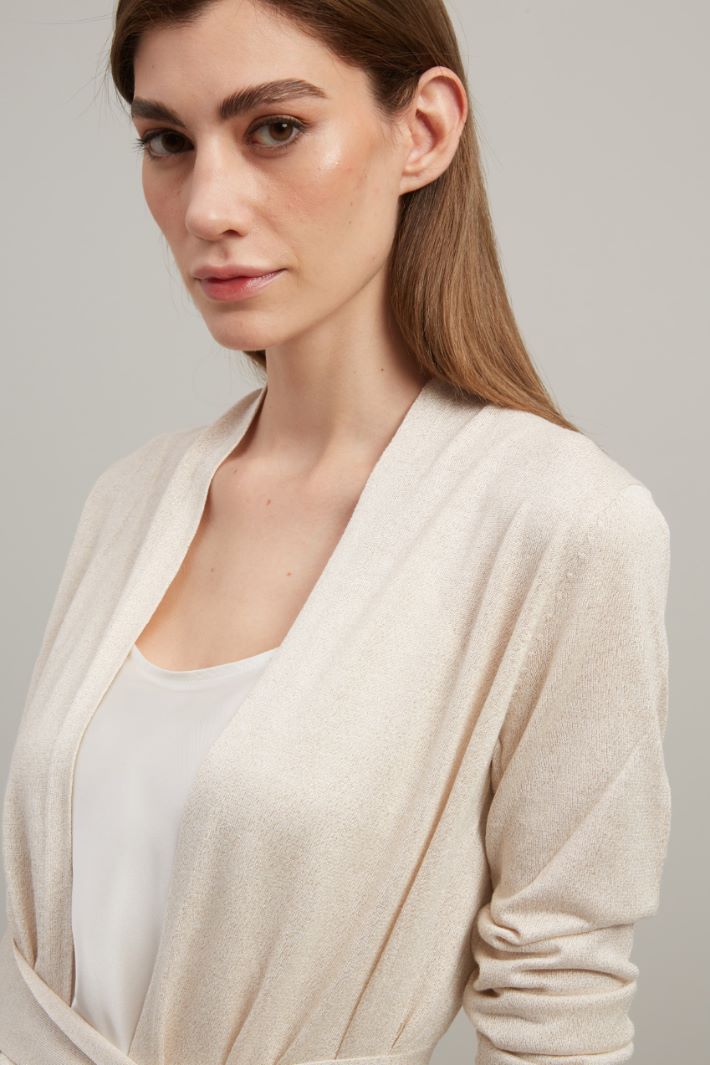 Cardigan con cintura - AVORIO - Fashion Market - 3