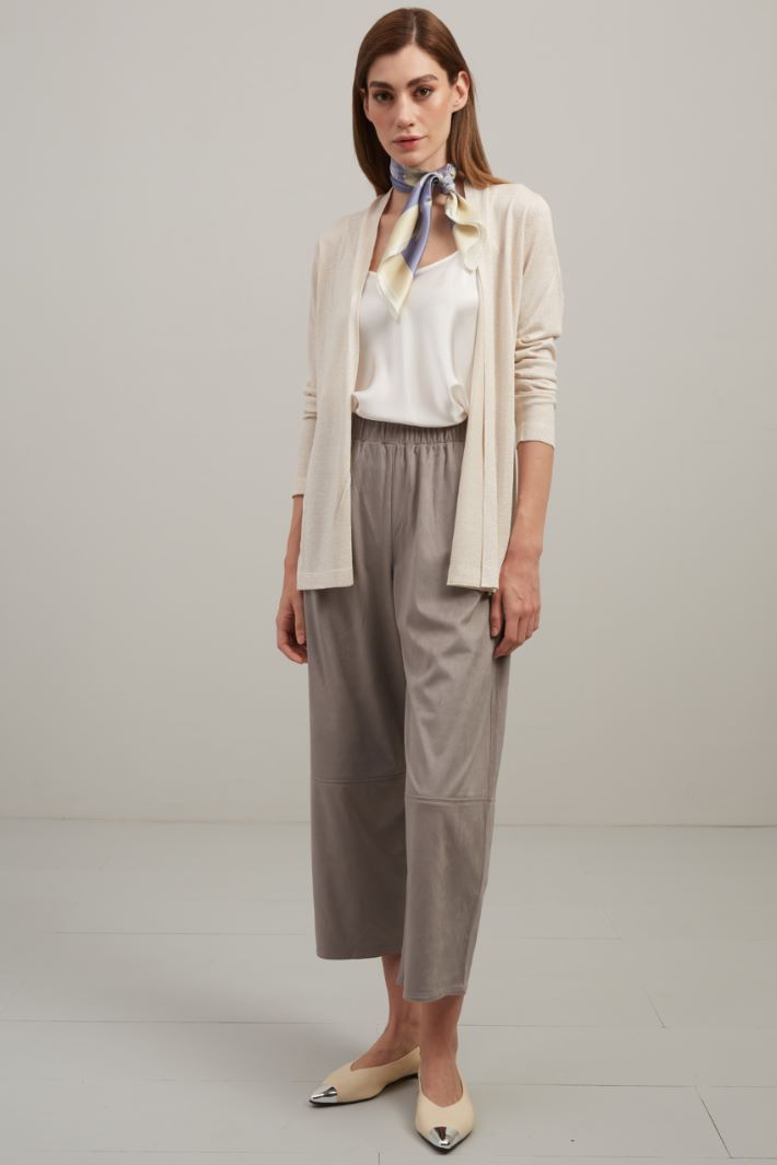 Cardigan con cintura - AVORIO - Fashion Market