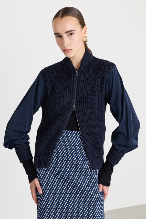 Cardigan modello bomber in cotone - Fashion Market