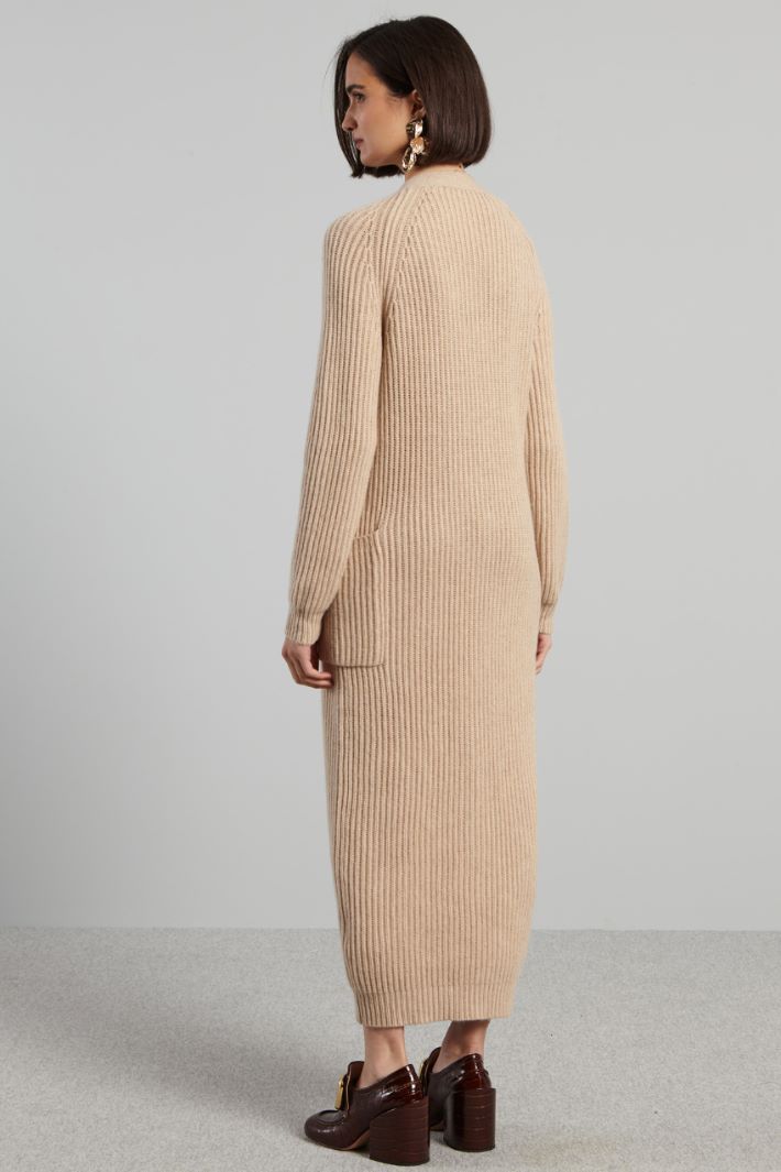 Maxi cardigan a coste - BEIGE - Fashion Market - 4