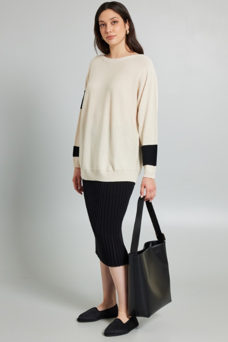Maglia in lana con intarsi - Fashion Market