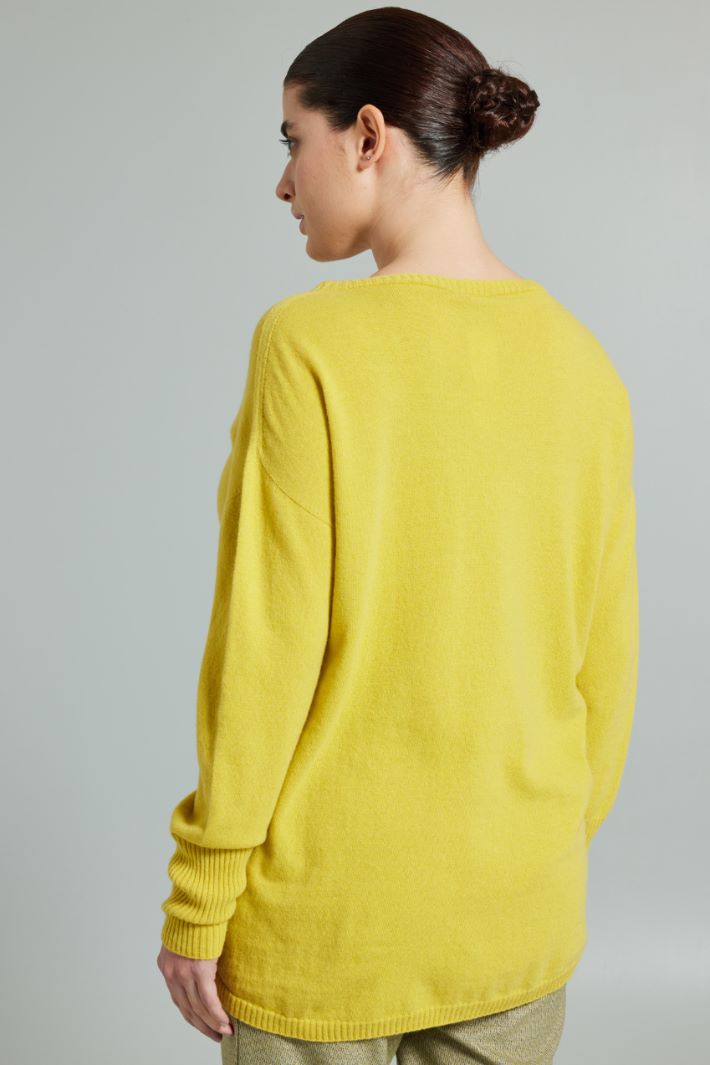 Maglia con micro spacchi - GIALLO SOLE - Fashion Market - 4