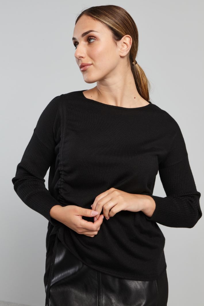 Maglia con coulisse - NERO - Fashion Market - 2