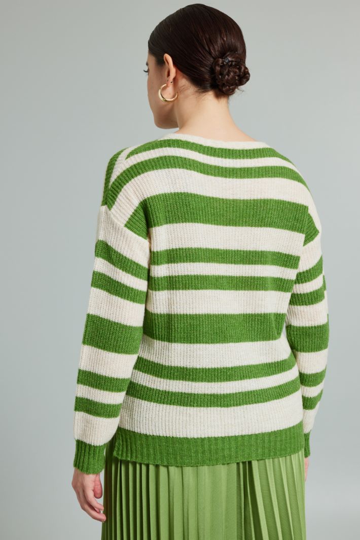 Maglia a coste - VERDE PISTACCHIO PANNA - Fashion Market - 4