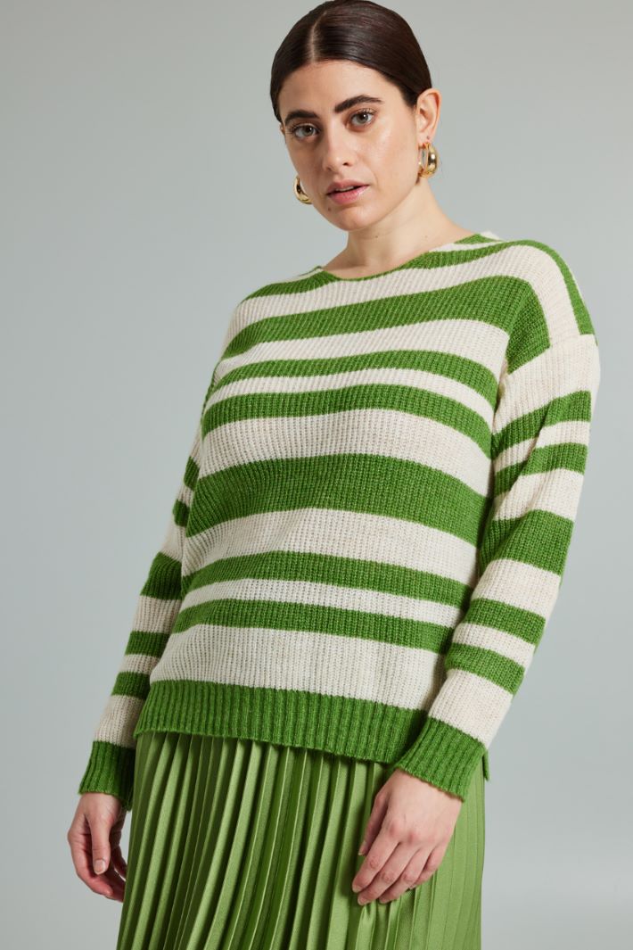 Maglia a coste - VERDE PISTACCHIO PANNA - Fashion Market - 2
